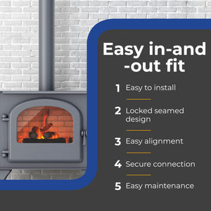 DuraVent DuraBlack 6" Single Wall Drip Free Skirted Stove Top Adapter, Black