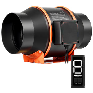 Inline Duct Fan with 402 CFM and 3-Speed Circulation