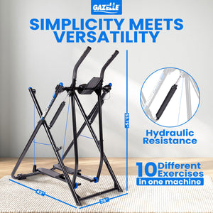 Gazelle Sprinter Low Impact Exercise Machine with Grip Pulse Fitness Tracker - TRAPSKI