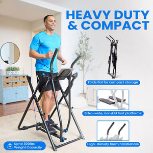 Gazelle Sprinter Low Impact Exercise Machine with Grip Pulse Fitness Tracker - TRAPSKI