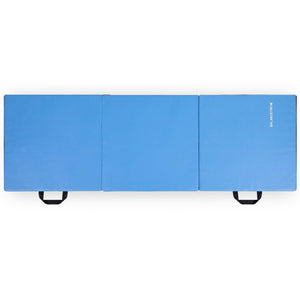 BalanceFrom Fitness GoGym 6x2ft Folding 3 Panel Exercise Mat with Handles, Blue