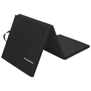 BalanceFrom Fitness GoGym 6'x2'x1.5" Folding 3 Panel Exercise Gym Mat, Black