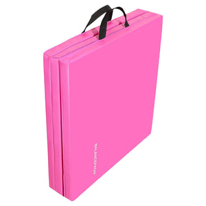 BalanceFrom Fitness GoGym 6'x2'x1.5" Folding 3 Panel Exercise Gym Mat, Pink