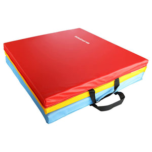 BalanceFrom Fitness GoGym 1.5" Thick Folding 3 Panel Gym Fitness Mat, Multicolor