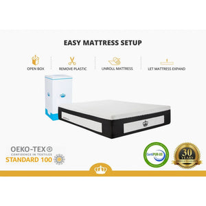 Dynasty Mattress 14" LaComfort Gel Memory Foam Mattress Bed Medium Firm, King Size