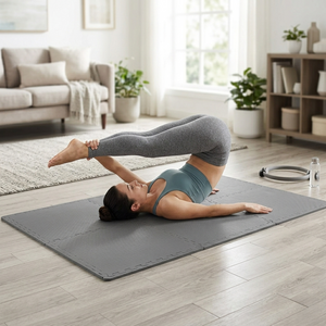 BalanceFrom Fitness 24 Sq Ft Interlocking EVA Foam Exercise Mat Tiles, Gray