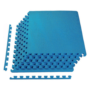 BalanceFrom Fitness 24 Sq Ft Interlocking EVA Foam Exercise Mat Tiles, Blue - TRAPSKI