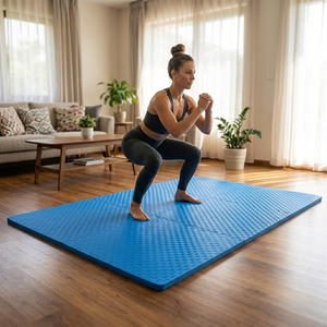 BalanceFrom Fitness 24 Sq Ft Interlocking EVA Foam Exercise Mat Tiles, Blue