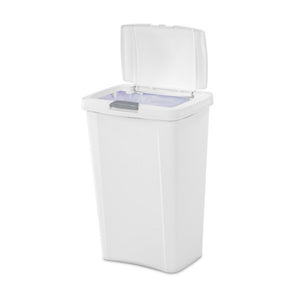 Sterilite 13 Gallon TouchTop Wastebasket with Titanium Latch, White (4 Pack)