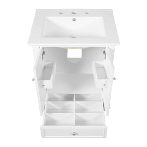 Modern Bathroom Vanity With Sink, Cabinet With Drawer And Dividers, Rectangular Storage Unit