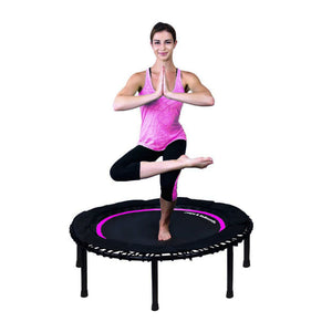 LEAPS & REBOUNDS 40" Adjustable Stability Bar with 40" Fitness Trampoline, Pink - TRAPSKI