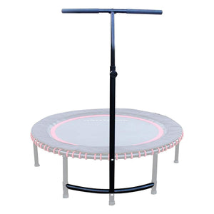 LEAPS & REBOUNDS 48" Adjustable Stability Bar w/ 48" Fitness Trampoline, Purple - TRAPSKI