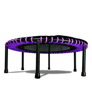 LEAPS & REBOUNDS 48" Adjustable Stability Bar w/ 48" Fitness Trampoline, Purple