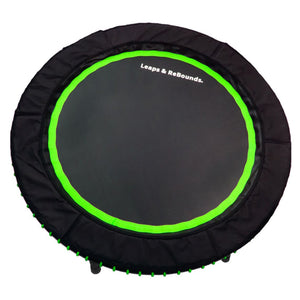 LEAPS & REBOUNDS 40" Adjustable Stability Bar w/ 40" Fitness Trampoline, Green - TRAPSKI