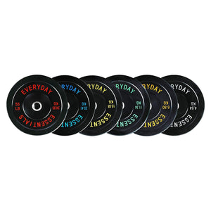 BalanceFrom Fitness 160 Pound Olympic Bumper Strength Training Weight Plate Set