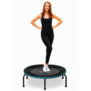 JumpSport 350 Pro Fitness 39 Inch Cardio Workout Indoor Trampoline, Teal/Black