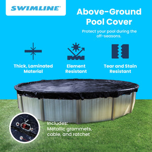 Swimline Winter Round Above Ground Swimming Pool Protective Cover 18' Two - TRAPSKI