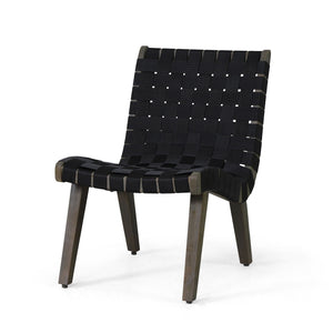 Lounge Chair With Stunning Rope Weave Design, Set of 2 - Black