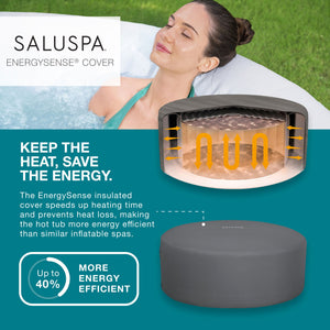 Bestway SaluSpa Aruba AirJet Inflatable Hot Tub with EnergySense Cover, Grey - TRAPSKI