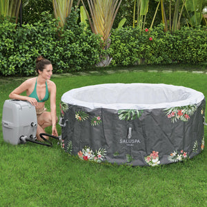 Bestway SaluSpa Aruba AirJet Inflatable Hot Tub with EnergySense Cover, Grey - TRAPSKI