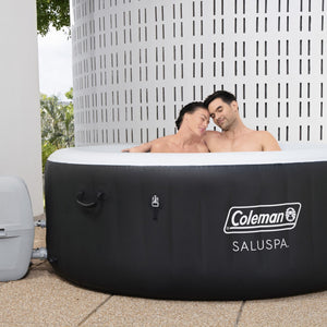 Coleman Miami AirJet Round Inflatable Hot Tub with EnergySense Cover, Black
