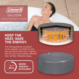 Coleman Miami AirJet Round Inflatable Hot Tub with EnergySense Cover, Black