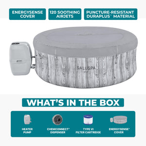 Bestway SaluSpa Fiji AirJet Inflatable Hot Tub with EnergySense Cover, Grey