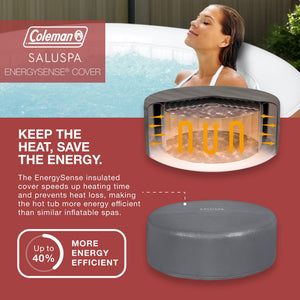 Coleman Ponderosa AirJet Round Inflatable Hot Tub w/ EnergySense Cover, Orange