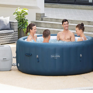 Bestway SaluSpa Milan AirJet Inflatable Hot Tub with EnergySense Cover, Blue