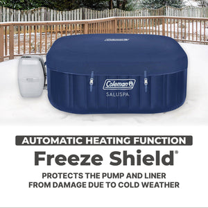 Coleman Atlantis AirJet Square Inflatable Hot Tub with EnergySense Cover, Blue