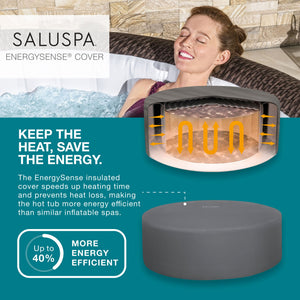 Bestway SaluSpa St Moritz AirJet Inflatable Hot Tub w/ EnergySense Cover, Brown