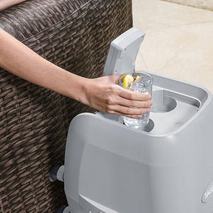 Bestway SaluSpa St Moritz AirJet Inflatable Hot Tub w/ EnergySense Cover, Brown