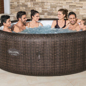 Bestway SaluSpa St Moritz AirJet Inflatable Hot Tub w/ EnergySense Cover, Brown