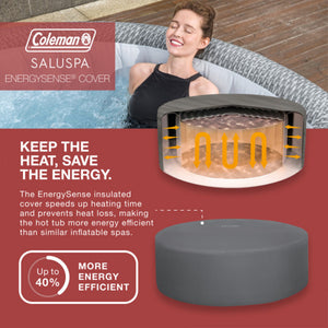 Coleman Sicily AirJet Round Inflatable Hot Tub with EnergySense Cover, Grey