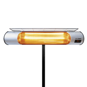 Sengoku HeatMate Weatherproof Graphite Patio Heater with Stand & Remote, Silver - TRAPSKI
