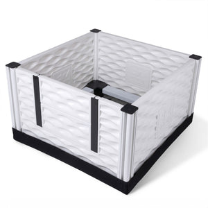 EZwhelp EZclassic 28" x 28" Puppy Dog Whelping Box Playpen w/Rails & Liner, Gray - TRAPSKI