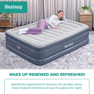 Bestway Tritech Queen Air Mattress, 20" with Built-In AC Pump and Bag