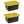 Juggernaut Storage 5 Gal Lockable Plastic Storage Tote, Black/Yellow (Set of 2)