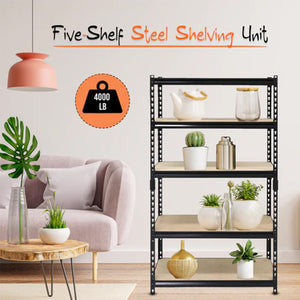 Juggernaut Storage 24" x 72" 5 Shelf Steel Utility Shelving Storage Unit, Black