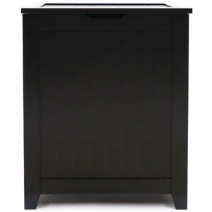 Redmon Country Wainscot Style Clothes Hamper, Laundry Basket with Lid, Black