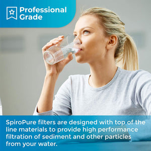 SpiroPure 10 x 4.5" Pleated Polyester Water Filter Cartridge, 30 Micron (8 Pack)