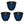 Southern Patio Heritage Outdoor Round Glossy Resin Planter, Monaco Blue (3 Pack)