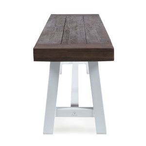 Tranquilizer Outdoor Acacia Wood Bench With Slat Panel Design