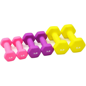 BalanceFrom Neoprene Dumbbell Set with Rack, Nonslip Coated Weights for Women and Men, Strength Training, Multiple Sizes and Colors