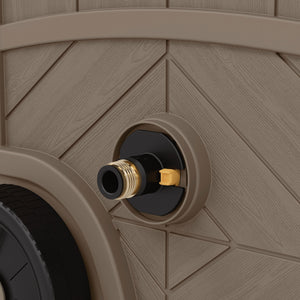 Suncast 150 Foot Baywood Smart Tube Wheeled Hose Reel Hideaway Cart, Dark Taupe