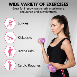 HolaHatha Dumbbell Hand Weights Set & Rack for Home Workout, 76 Lbs, Multicolor