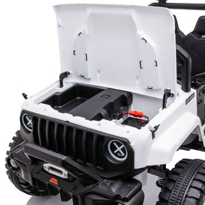 DAKOTT 12V Ride On Truck Electric Off Road Car w/Remote Control for Kids, White