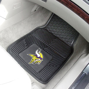 Fanmats 27 x 17" Vinyl Front Row Car Floor Mat 2 Piece Set, Minnesota Vikings
