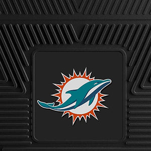 Fanmats 27 x 17 Inch Vinyl Front Car Floor Mat 2 Piece Set, NFL Miami Dolphins