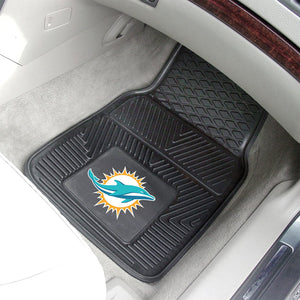 Fanmats 27 x 17 Inch Vinyl Front Car Floor Mat 2 Piece Set, NFL Miami Dolphins